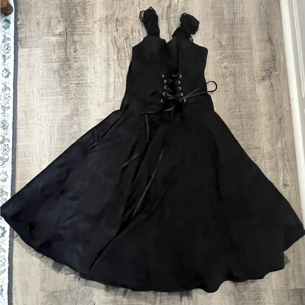 Orchid bloom Elegant Black corset dress size 2-4.